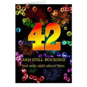 42:a födelsedag ännu i raketläge hälsningskort
