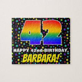 42:a födelsedag - Roligt, färgstark stjärna Fält M Pussel