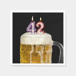 42:a födelsedag svart pappersservett