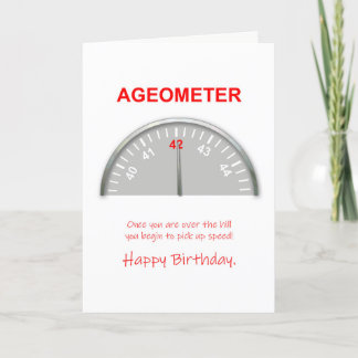 42:a födelsedagen, Ageometer Reading Kort