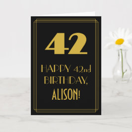 42:a födelsedagen ~ Art Deco Inspired Titta "42" & Kort