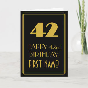 42:a födelsedagen - Art Deco Inspired Titta "42" o Kort