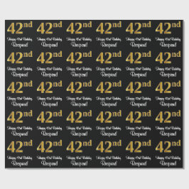 42:a födelsedagen: Elegant Luxurious Faux Guld Tit Presentpapper