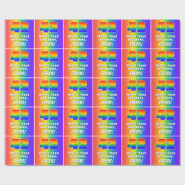 42:a födelsedagen: färgfull, Roligt Rainbow Mönste Presentpapper