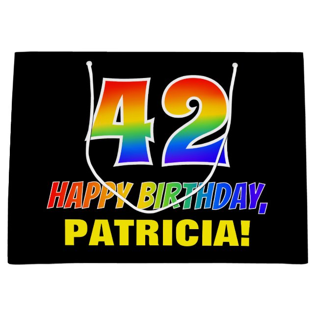 42:a födelsedagen: fetstil, Roligt, enkel, regnbåg (Framsidan)