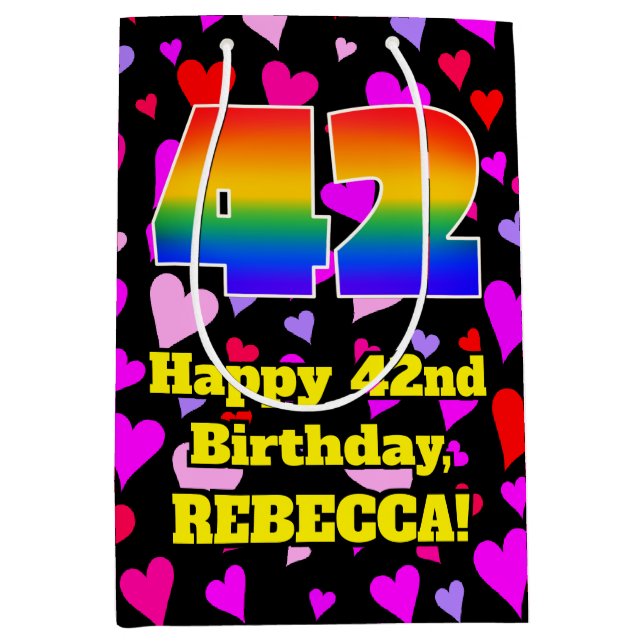 42:a födelsedagen: Loving Hearts Mönster, Regnbåge (Framsidan)