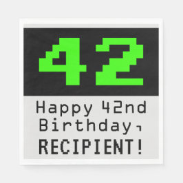 42:a födelsedagen - Nerdy/Geeky Stil "42" och Namn Pappersservett