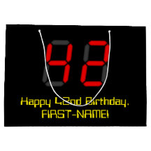 42:a födelsedagen: Red Digital Clock Stil "42" + N