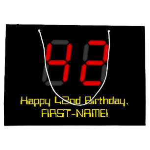 42:a födelsedagen: Red Digital Clock Stil "42" + N
