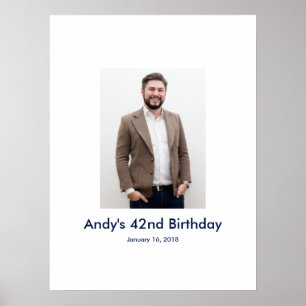 42:a födelsedagsfotot anpassningsbar Logga in Part Poster