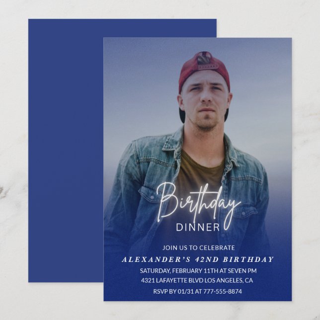 42:a födelsedagsinbjudan Foto Manar Inbjudningar (Fram/baksida)