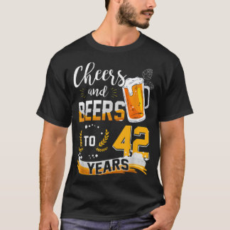 42:a födelsedagstjuren och Öl till 42 år, födda i T Shirt