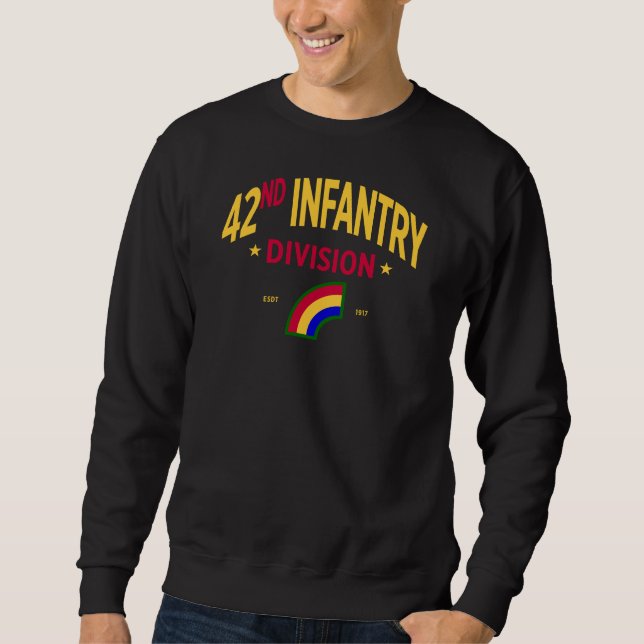 42:a infanteridivisionen - Regnbågsdivisionen Lång Ärmad Tröja (Framsida)
