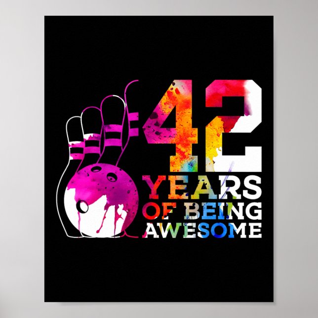 42 år av Fantastisk Bowling 42:a födelsedagen Poster (Framsidan)