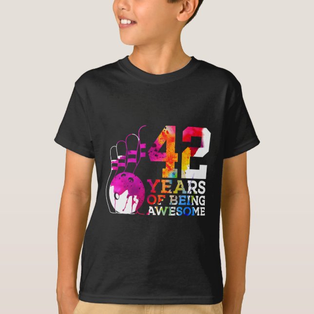 42 år av Fantastisk Bowling 42:a födelsedagen T Shirt (Framsida)