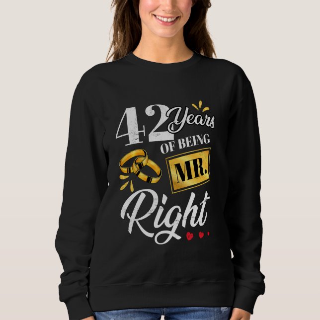 42 år av herr Höger, ett par Bröllop A T Shirt (Framsida)