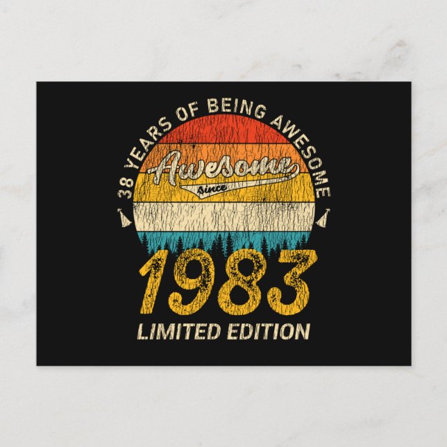 42 år gammal 1983 Retro Otrolig 42-årspresent Vykort (Framsida)