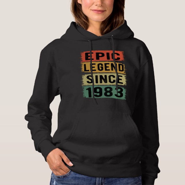 42 år gammal dag 1983 Epic legend 42:a födelsedage T Shirt (Framsida)