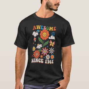 42 år gammal Fantastisk sedan 1981 Groovy Retro 42 T Shirt