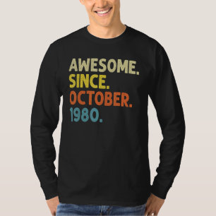 42 år gammal Fantastisk sedan oktober 1980 42:a få T Shirt