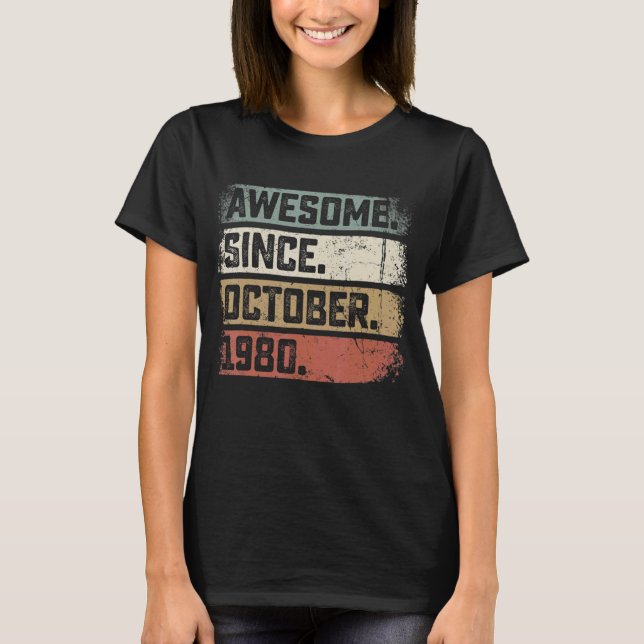 42 år gammal Fantastisk sedan oktober 1980 42:a få T Shirt (Framsida)