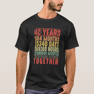 42 år Tillsammans 42-årsjubileum gifta T Shirt