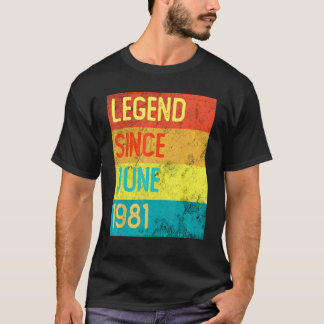 42 år Vintage juni 1981 42:a födelsedagen T Shirt