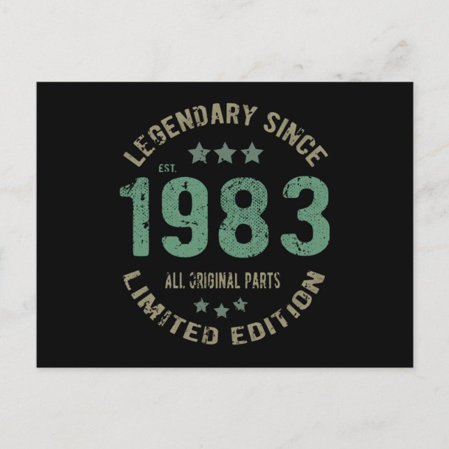 42-årig dagstidning 1983 Legend 42:a födelsedagsgå Vykort (Framsida)