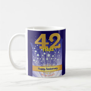 42-års CUSTOM Återhämtningsjubileum Fet siffra Kaffemugg