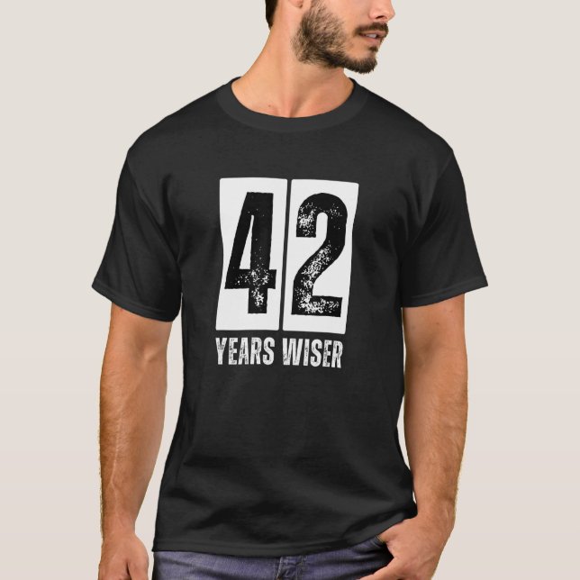42 års Wiser Funny 42:a Födelsedagsfesten Fågelfåg T Shirt (Framsida)