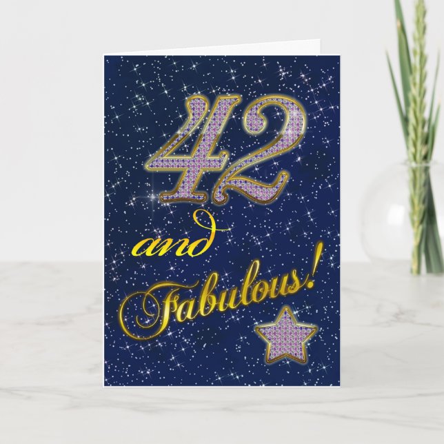 42-årsdag för någon Fabulous Kort (Framsida)