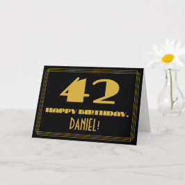 42-årsdag: Namn + Art Deco Inspirerad Look "42" Kort