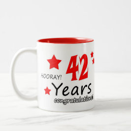 42-årsdagen, 42-årsjubileum i Bröllop Två-Tonad Mugg
