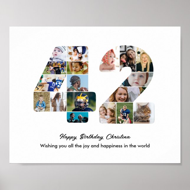 42-årsfest Nummer 42 Fotokollage Poster (Framsidan)