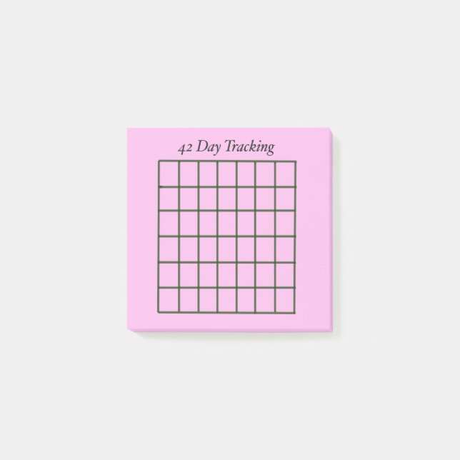 42 dagars spårning av Rosa, anteckningar Post-it Block (Framsida)