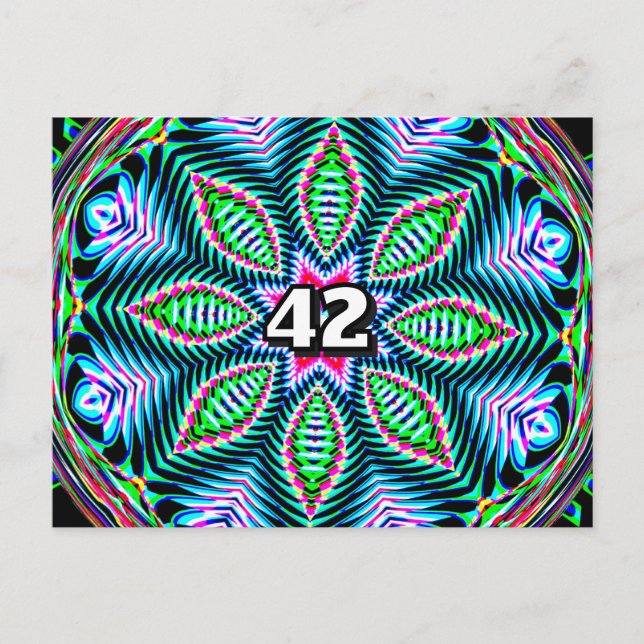 42 (du kan ändra numret) vykort (Framsida)