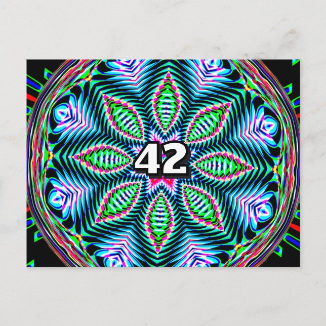 42 (du kan ändra numret) vykort (Framsida)