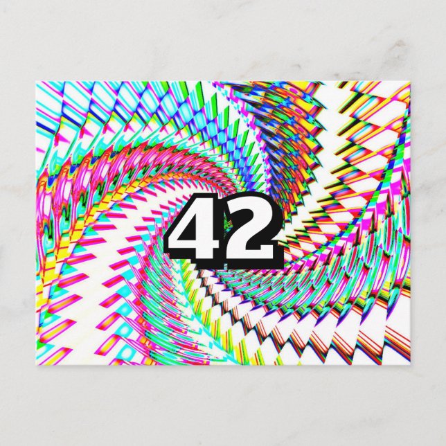 42 (du kan ändra numret) vykort (Framsida)