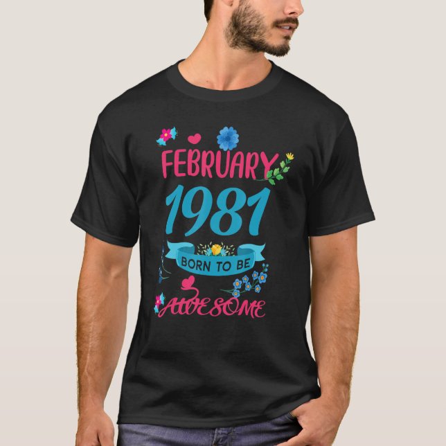 42 Födelsedag i Fantastisk i februari 1981 i Flora T Shirt (Framsida)