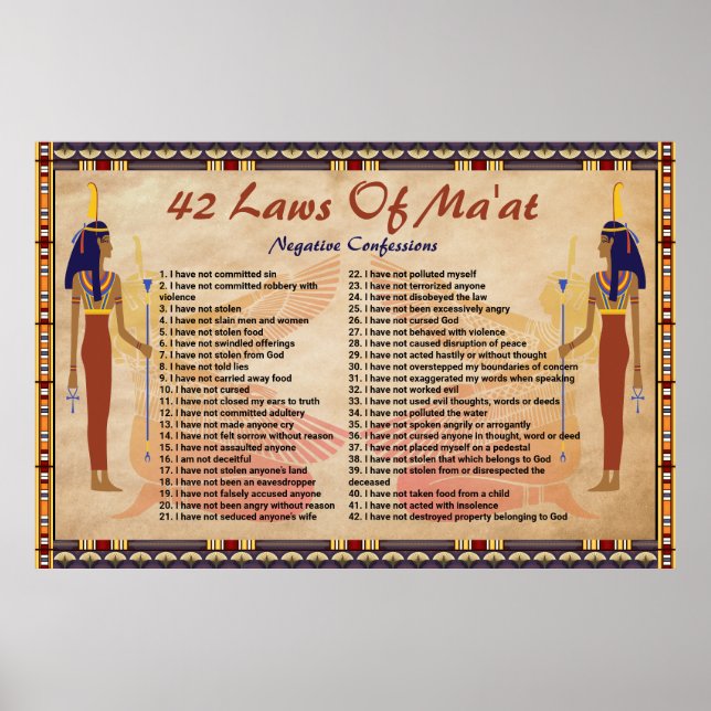 42 lagar om Maat - negativa bekännelser affisch (Framsidan)