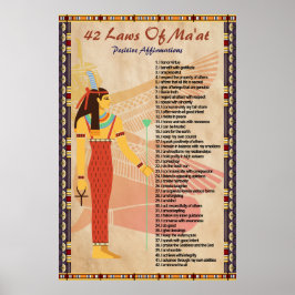 42 lagar om Ma'at - positiva affirmationer Poster