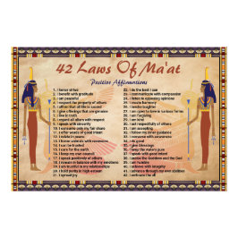 42 lagar om Maat - Positiva bekräftelser affisch Fototryck