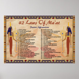 42 Maat - Positiva bekräftelser Poster
