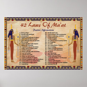 42 Maat - Positiva bekräftelser Poster