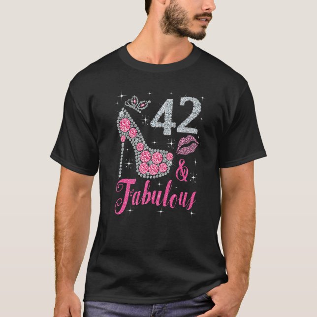 42 & och feta 1980 42 år gamla kvinnor t shirt (Framsida)