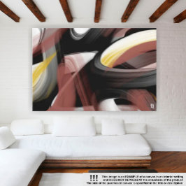 42 x 32-tums Trend Abstrakt Art Black White Powder Canvastryck