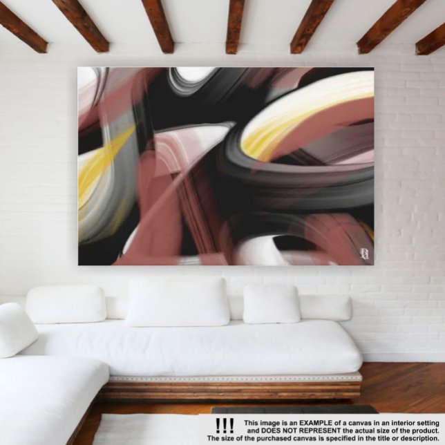 42 x 32-tums Trend Abstrakt Art Black White Powder Canvastryck (Skapare uppladdad)