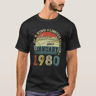 42 Year Old Gifts Awesome Since January 1980 42Th T Shirt