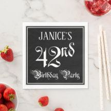 42nd Birthday Party — Fancy Script + Custom Name