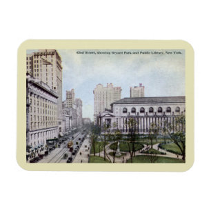 42nd St., Bryant Park, New York City Vintage Magnet